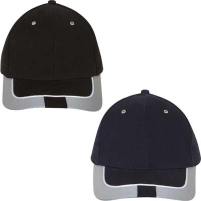 4214 Cotton Cap with Reflective Trim & Tab on Peak
