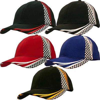 4083 Cotton Cap with Embriodery & Printed Checks