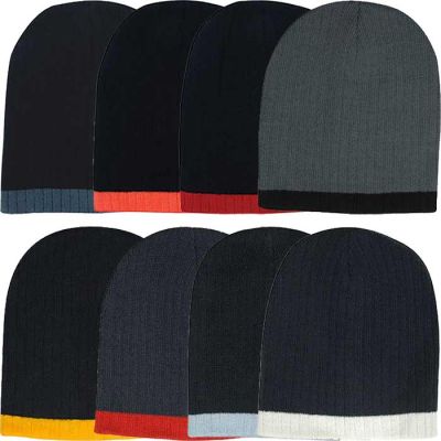 4195 Two Tone Cable Knit Beanie