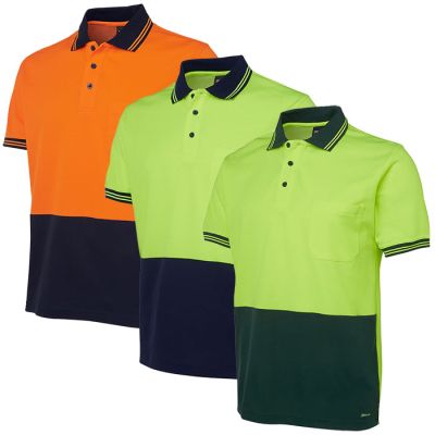6HPS JB Hi Vis Cotton Back S/S Polo
