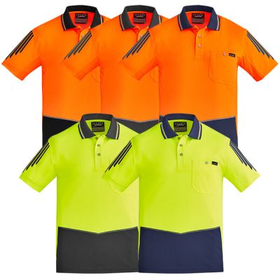ZH315 Syzmik Mens Hi Vis Short Sleeve Flux Polo