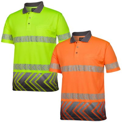 6HAS JB Hi Vis S/S Arrow Sub Polo Segmented Tape