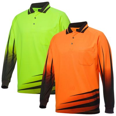 6HVRL JB HiVis Rippa Long Sleeve Sublimation Polo