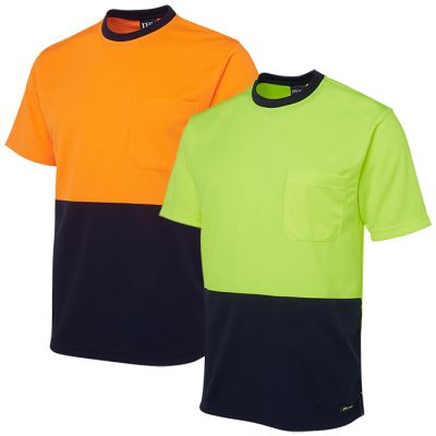 6HVT JB Microfibre Hi Viz Tradtional Crew Neck Tee