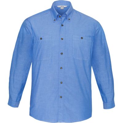SH112 Chambray Shirt - Long Sleeve - Open Front