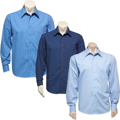 SH816 Mens Micro Check Long Sleeve Shirt