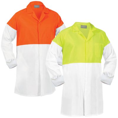 DFDPC P/C Hi Vis L/W Domed Food Ind Dust Coat