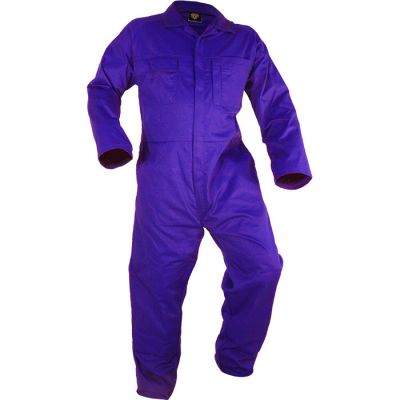Caution Long Sleeve Polycotton Zip Overall