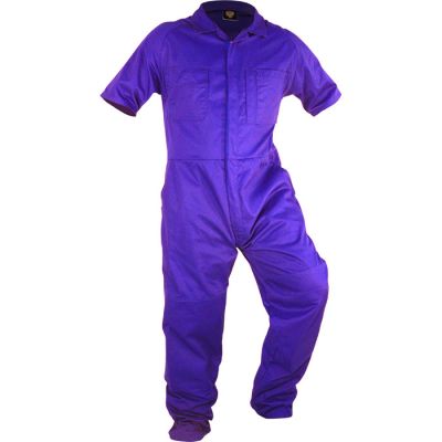 Caution Short Sleeve Polycotton Zip Overall