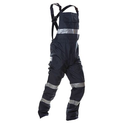 801170 PU Coated Bib Trousers Blue with Reflective