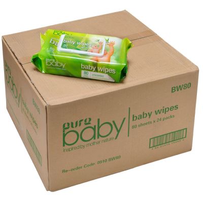 PURE Baby Wet Wipes 80 Sheets 1 Ply 200x160mm