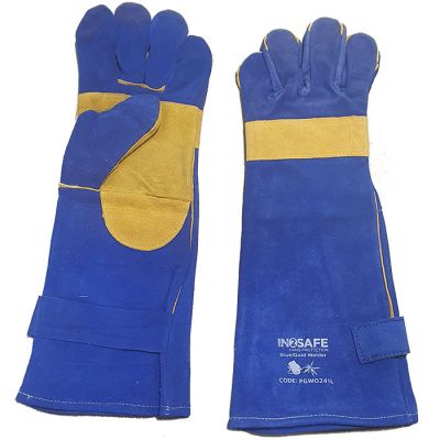 Pan Blue/Gold Welders Glove - Velcro Strap - 44cm