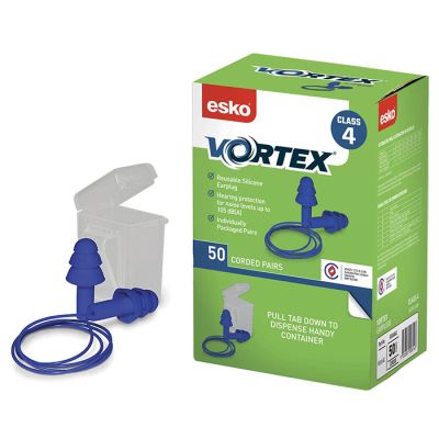 Vortex TPR Reusable Corded Earplugs incl Belt Case