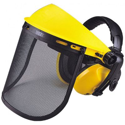 Mesh Visor & Earmuff Class 4 on Yellow Browguard