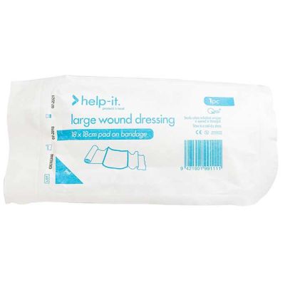 Large Wound Dressing with Bandage 18x18cm