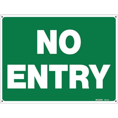 No Entry Sign (Green Background)