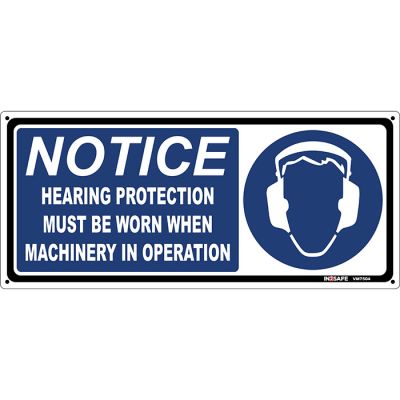 Hearing Protection when Machinery Operation Sign