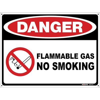 Danger Flammable Gas / No Smoking Sign