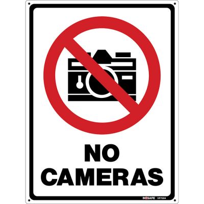No Cameras Sign