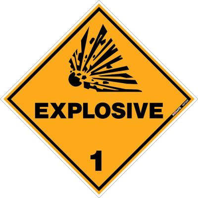 Hazchem Danger Explosives 1 - Orange/BK Sign