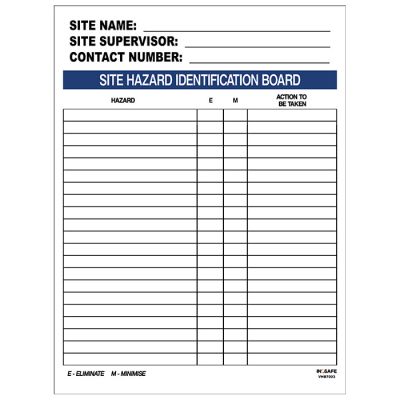 Site HAZARD Board - Standard Laiminate