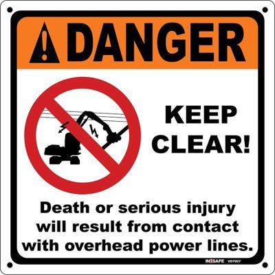 DANGER Keep Clear Overhead Power Lines Sticker