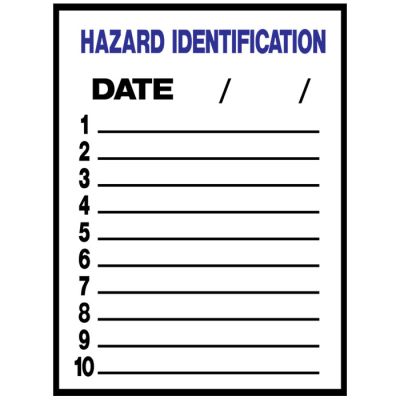 Site HAZARD Identification Board - Std Laiminate