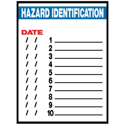 Site HAZARD Identification Board - Std Laiminate