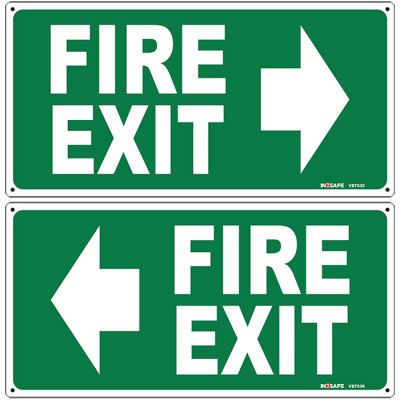 Fire Exit Sign with Arrow